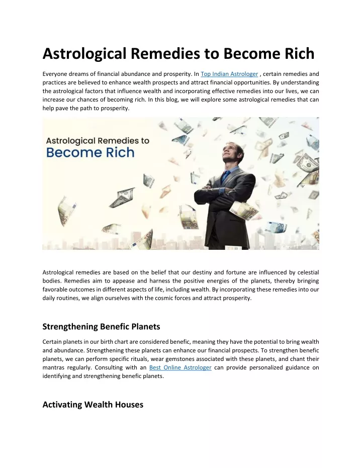 astrological remedies to become rich
