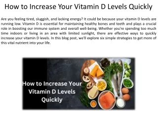 How to Quickly Boost Your Vitamin D Levels