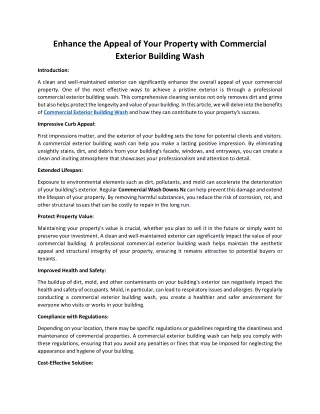 Enhance the Appeal of Your Property with Commercial Exterior Building Wash