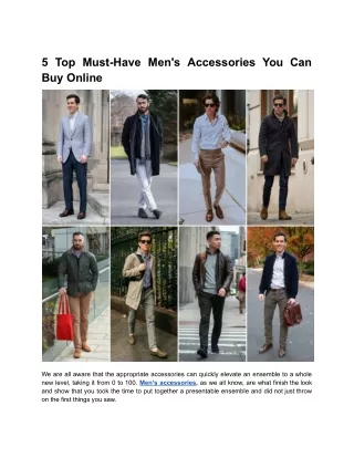 5 Top Must-Have Men's Accessories You Can Buy Online