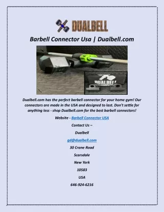 Barbell Connector Usa | Dualbell.com