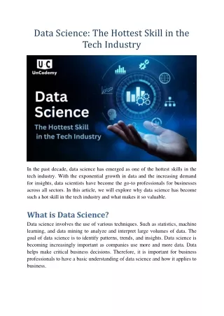 data science the hottest skill in the tech