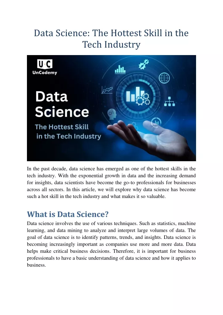 data science the hottest skill in the tech