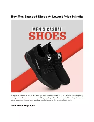 Buy Men Branded Shoes At Lowest Price In India