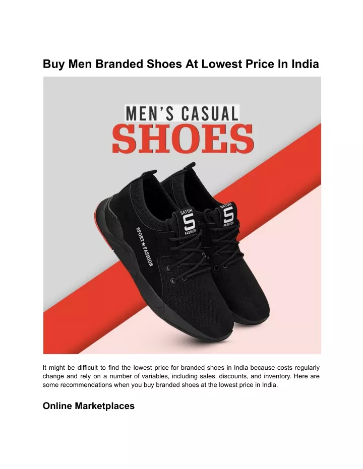 buy men branded shoes at lowest price in india