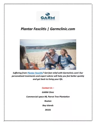 Plantar Fasciitis | Garmclinic.com