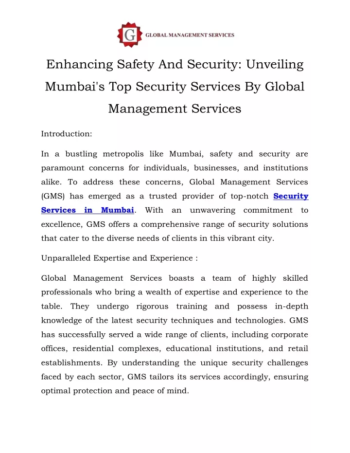 enhancing safety and security unveiling
