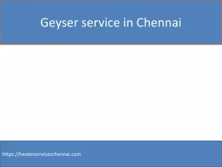 Geyser service in Chennai