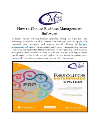 How to Choose Business Management Software