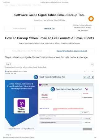Know How Cigati Yahoo Mail Backup Tool Works - Technical Guide