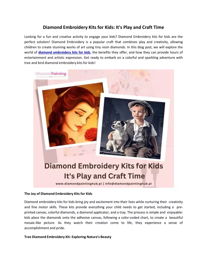 diamond embroidery kits for kids it s play