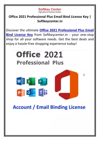 Office 2021 Professional Plus Email Bind License Key | Softkeycenter.in