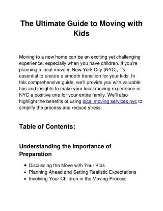 The Ultimate Guide to Moving with Kids