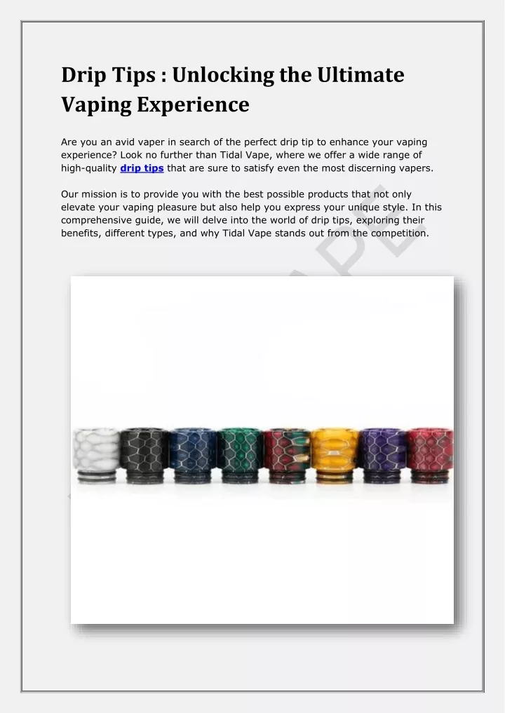 drip tips unlocking the ultimate vaping experience