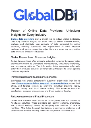Power of Online Data Providers_ Unlocking Insights for Every Industry