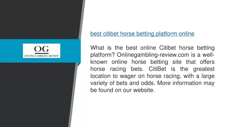 best citibet horse betting platform online what