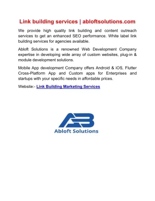 Link building services | abloftsolutions.com