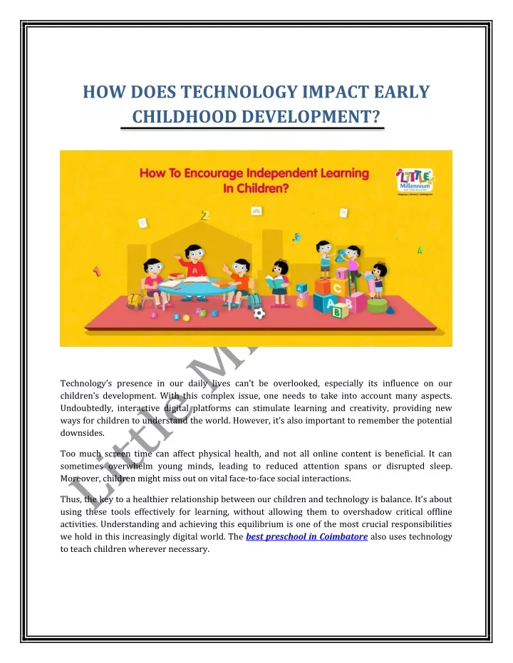how does technology impact early childhood