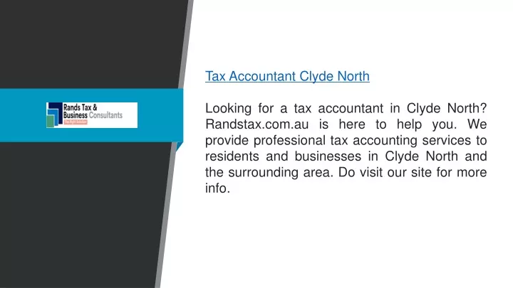 tax accountant clyde north looking
