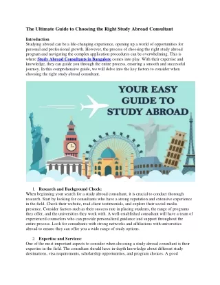 The Ultimate Guide to Choose Study Abroad Consultant