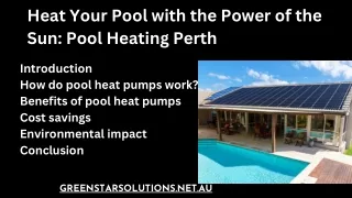 Heat Your Pool with the Power of the Sun Pool Heating Perth