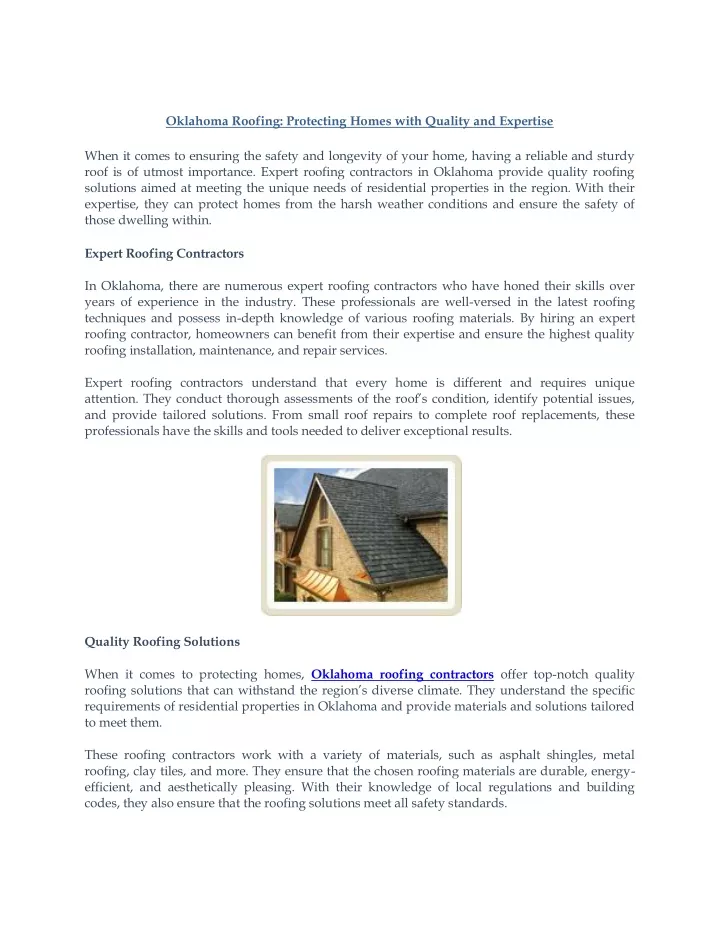 oklahoma roofing protecting homes with quality