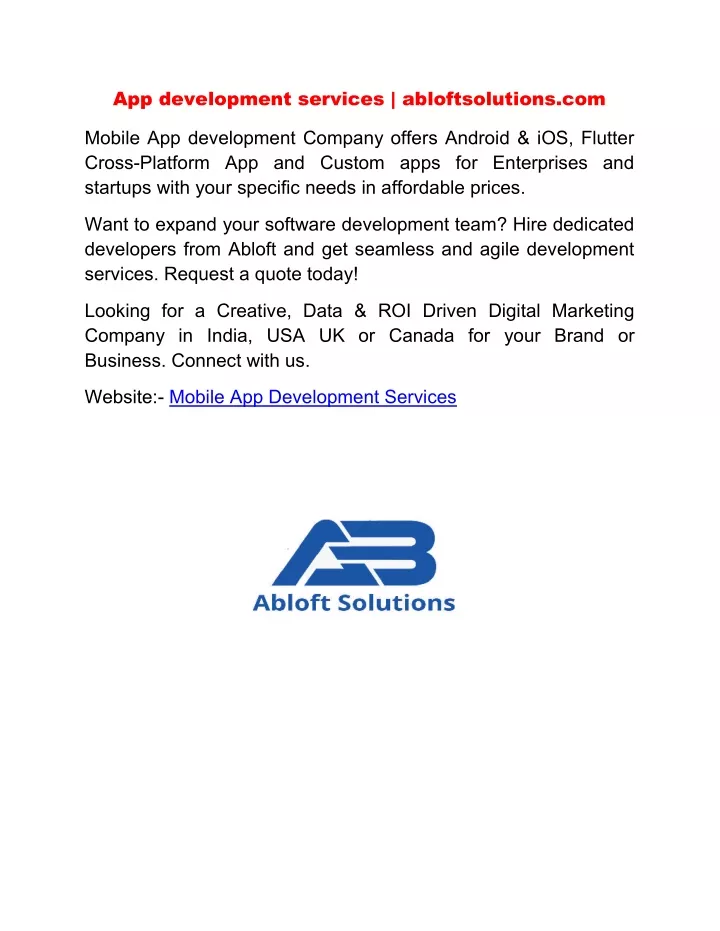 app development services abloftsolutions com