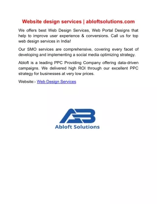 Website design services | abloftsolutions.com