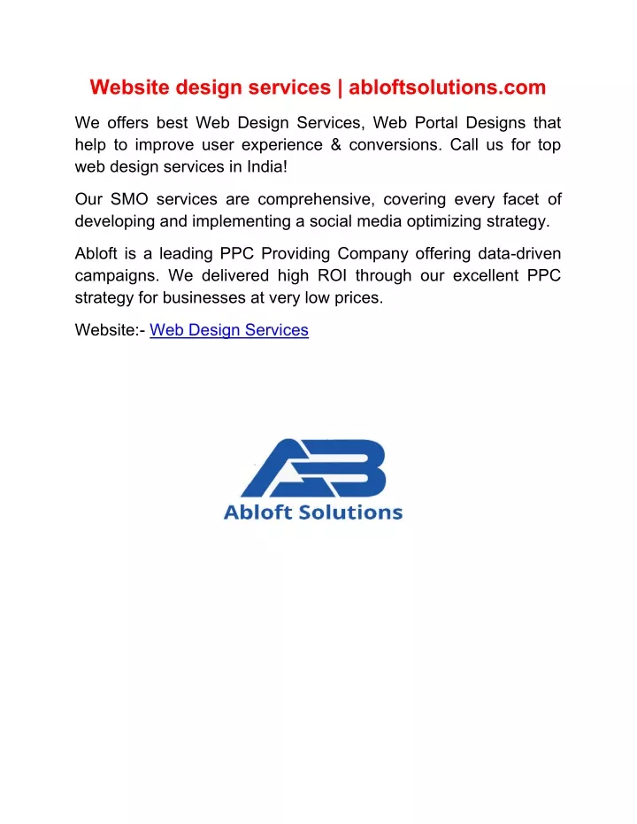 website design services abloftsolutions com
