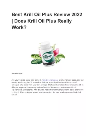 Does Krill Oil Plus Really Work