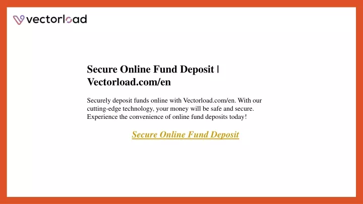 secure online fund deposit vectorload