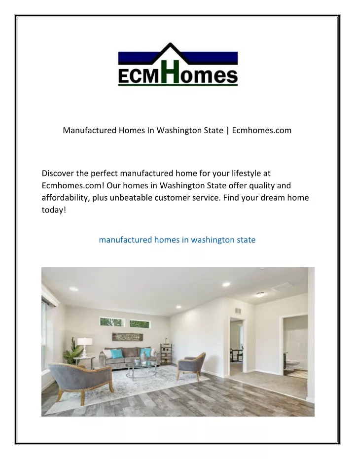 manufactured homes in washington state ecmhomes