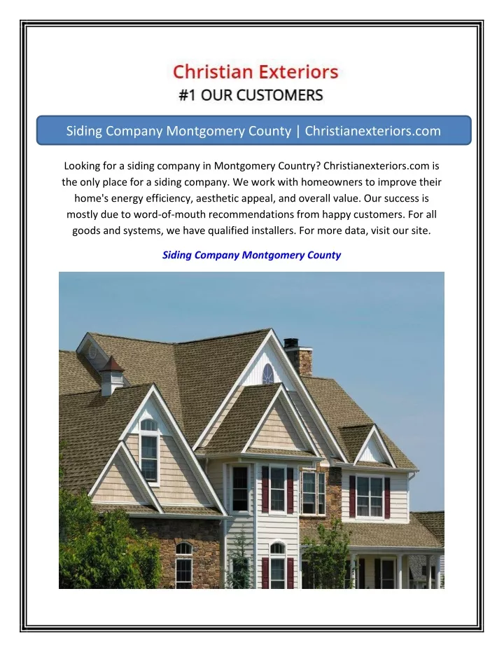 siding company montgomery county