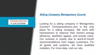 Siding Company Montgomery County  Christianexteriors.com