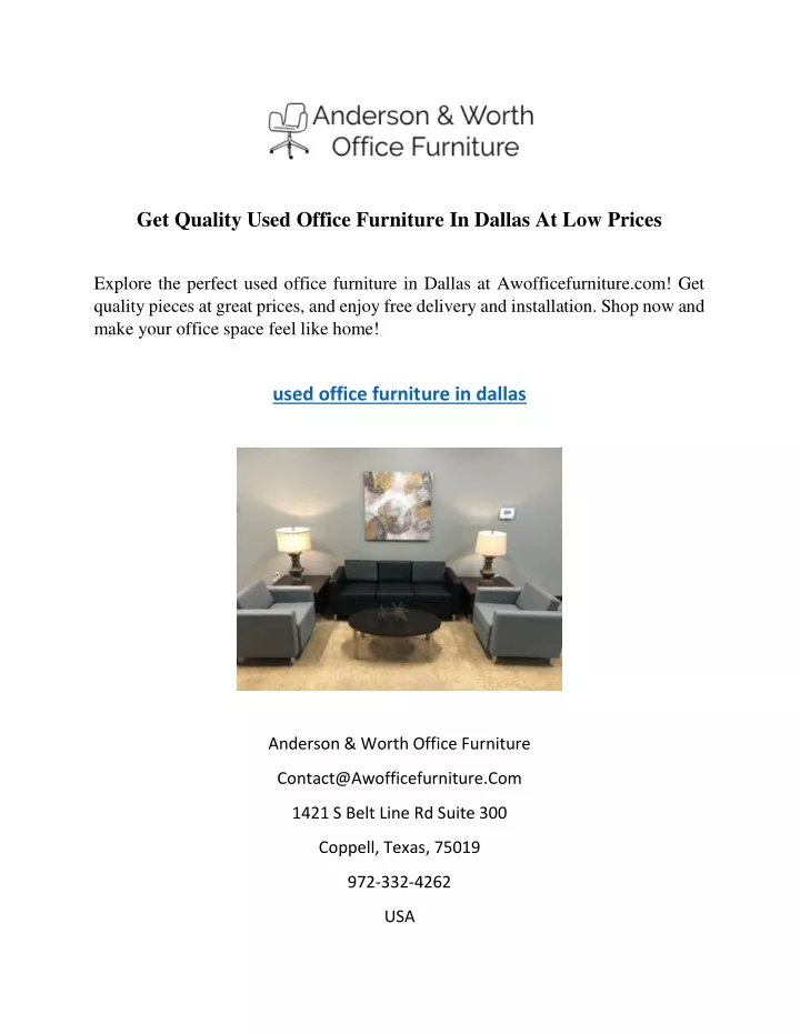 get quality used office furniture in dallas