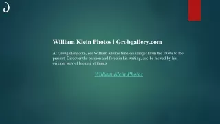 William Klein Photos  Grobgallery.com