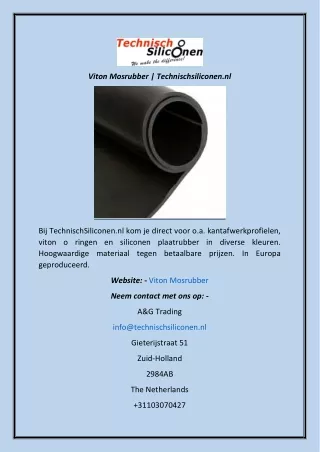 Viton Mosrubber | Technischsiliconen.nl