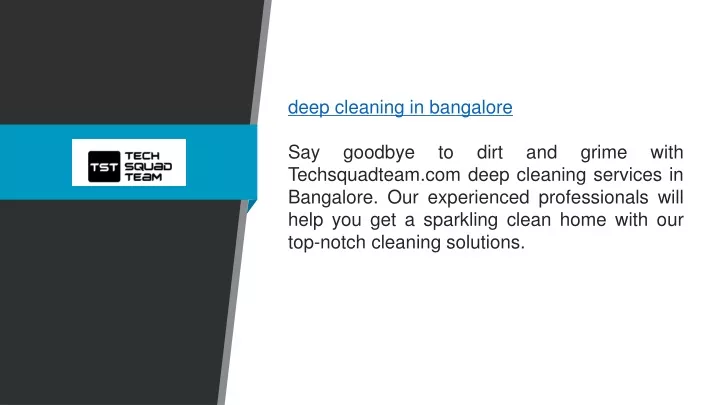 deep cleaning in bangalore say goodbye to dirt