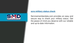 Scra Military Status Check  Servicememberdata.com