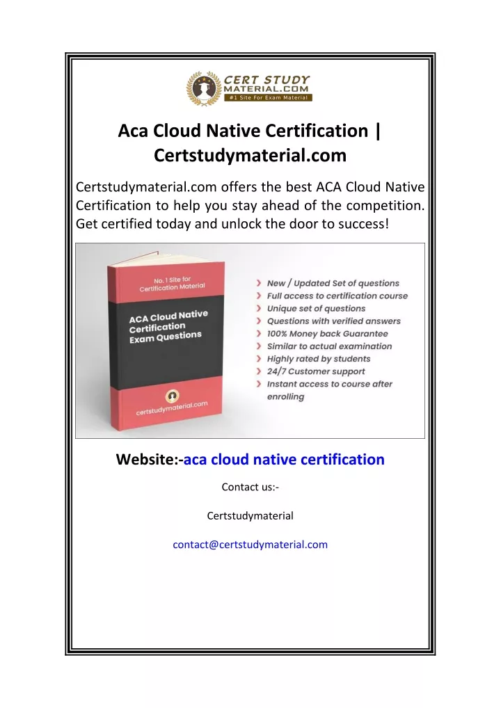 aca cloud native certification certstudymaterial