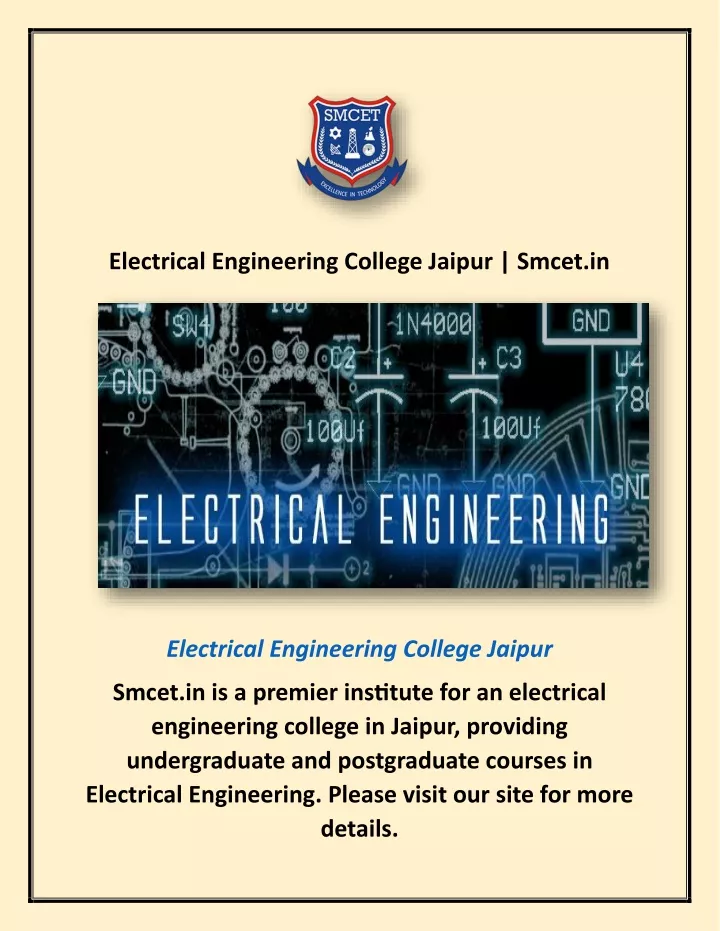 electrical engineering college jaipur smcet in