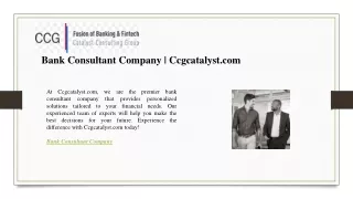 Bank Consultant Company  Ccgcatalyst.com