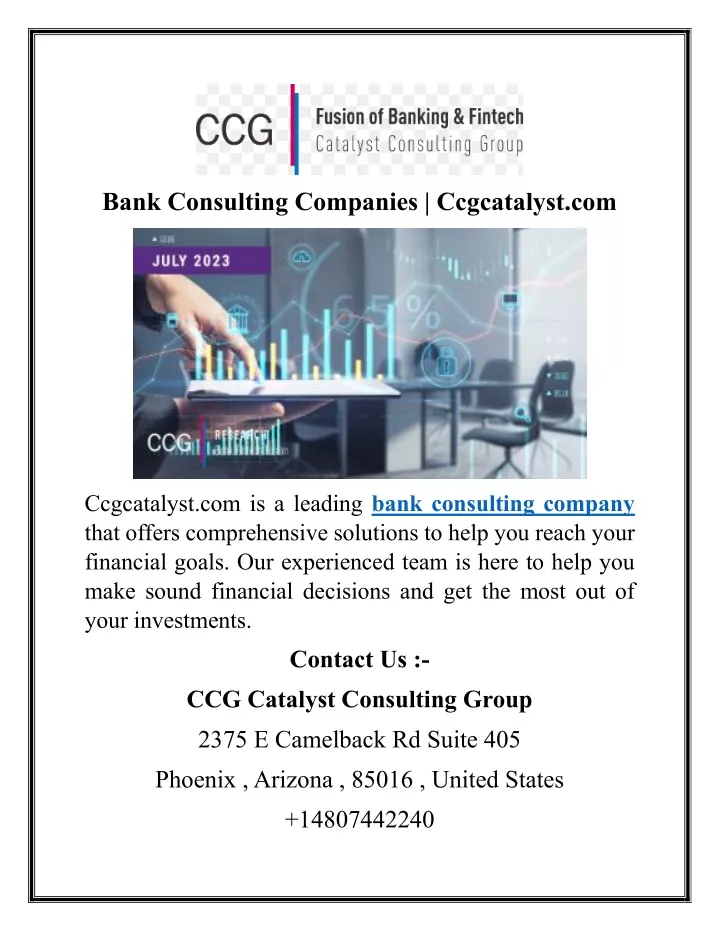 bank consulting companies ccgcatalyst com