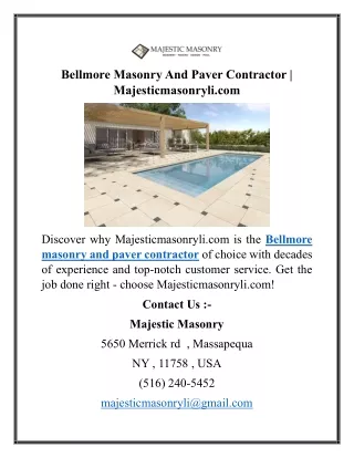 Bellmore Masonry And Paver Contractor  Majesticmasonryli
