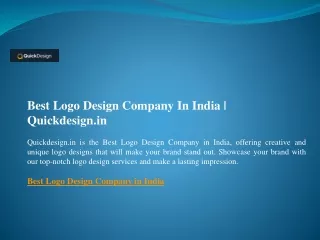 Best Logo Design Company In India  Quickdesign.in