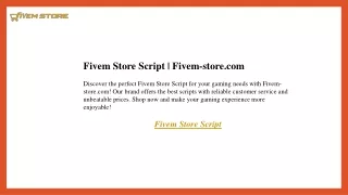 Fivem Store Script  Fivem-store.com