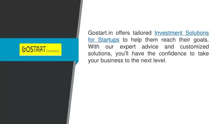 gostart in offers tailored investment solutions