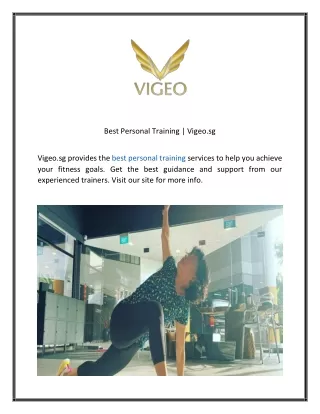 Best Personal Training  Vigeo.sg