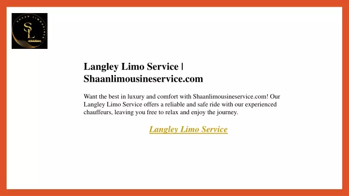 langley limo service shaanlimousineservice