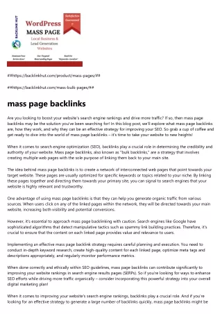 mass page backlinks